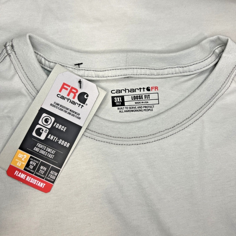 Carhartt FR Force Pocket T‑Shirt 3XL Tall Category 2 USA Fabric UFCW Made NWT - Picture 3 of 16